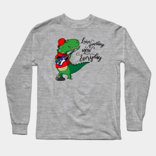 Dino Playing guitar Long Sleeve T-Shirt